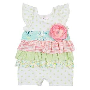 Haute Baby Lime Blossom Romper